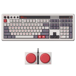 8BitDo Retro 108 Mechanical Keyboard, 108 Keys, Hot-swappable PCB, 3 Modes Connection, Wireless Gaming Keyboard for Windows & Android - Grey