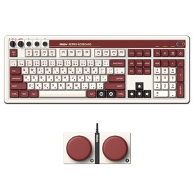لوحة مفاتيح ميكانيكية 8BitDo Retro 108 باللون الأحمر
