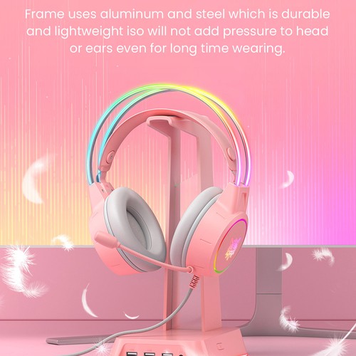 ONIKUMA X15 Pro Wired Gaming Hörlurar - Rosa