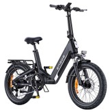ENGWE L20 3.0 Boost Elektrofahrrad, 250W Motor, 48V 13,5Ah Akku, 20 x 3,0 Zoll Reifen, 135 km maximale Reichweite, hydraulische Bremsen, Vollfederung, Drehmomentsensor, Shimano 7-Gang-Schaltung - Schwarz