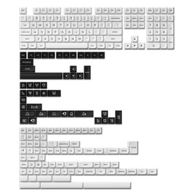 Akko MDA Profile 227 Keys Double-shot PBT Keycaps - Black White