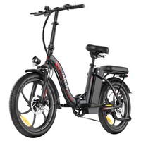 Fafrees F20+ Folding Electric Bike, 250W Motor, 36V 20Ah Battery, 20*3.0 inch Tires, 25km/h Max Speed, 90km Max Range, Disc Brakes, Front Suspension, Shimano 7-speed - Black