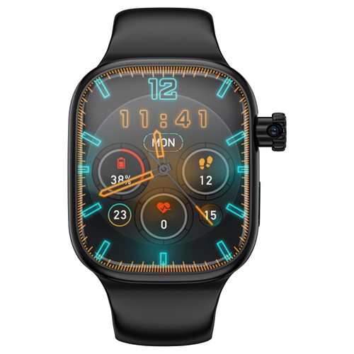 LOKMAT XH018 Smartwatch, 2,04 Zoll AMOLED-Bildschirm, Herzfrequenz-Blutsauerstoffüberwachung, GPS-Positionierung - Schwarz
