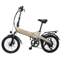 Orlms S9 Electric Bike, 500W Motor, 48V 13Ah Battery, 20*1.95 inch Tires, 55km/h Max Speed, 50km Range, Mechanical Disc Brakes, Suspension Front Fork, Shimano 5-speed, LCD Display - Cream Yellow
