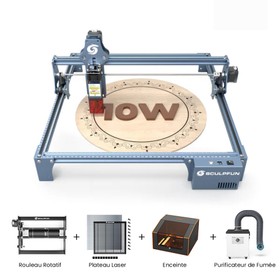 SCULPFUN S9 Pro 10W-os lézeres forgógörgős lézerágy-burkoló tisztító