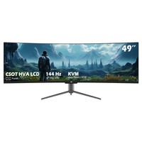Monitor para juegos TITAN ARMY C49SHC de 49 pulgadas, panel CSOT HVA 3840*1080, pantalla curva de gran tamaño 32:9, alta frecuencia de actualización de 144 Hz, pantalla dividida Smart PIP/PBP, sincronización adaptativa, 1*HDMI 2.0 1*DP 1.4 1*completo - Característica USB-C 1*USB-B 2*USB-A, carga inversa de 65W
