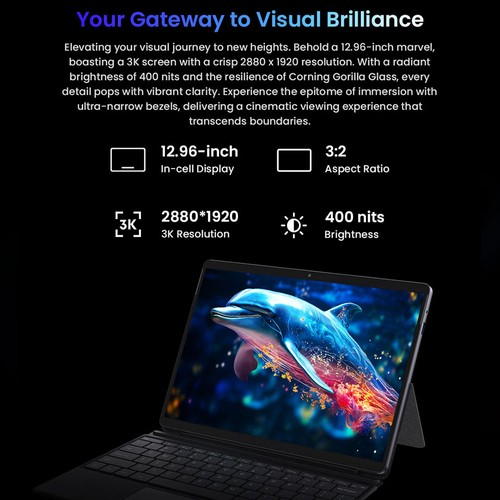 Tablette Chuwi Hi10 Max 12.96 Pouces 2K – 12 Go RAM 512 Go + Clavier + Stylet Inclus