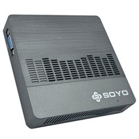 SOYO M2 Air Mini PC, Intel N4000 2 Core Max 2.6GHz, 6GB RAM 128GB SSD, HDMI+VGA Dual Screen Display, WiFi 5 Bluetooth 4.2, 3*USB3.2, 1*TF Card Reader, 1*3.5mm Headphone Jack, 1*RJ45