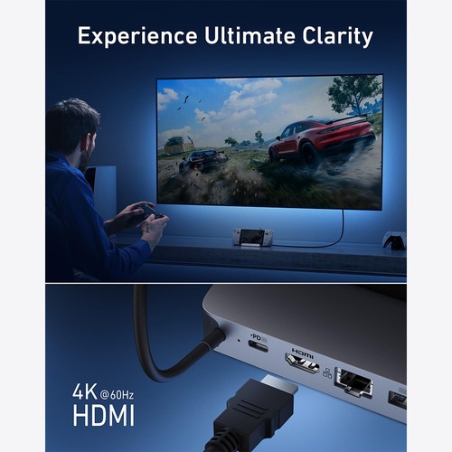 Anker A83S1 6-in-1 USB-C Hub Dockingstation, 4K@60Hz HDMI, 1Gbps Ethernet, 2*USB-A, 1*USB-C, 100W Schnellladung