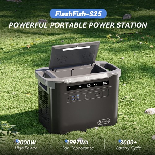 Centrale électrique Portable FlashFish S25 – 2000W, 1997Wh, 230V – Pour Camping Et Secours