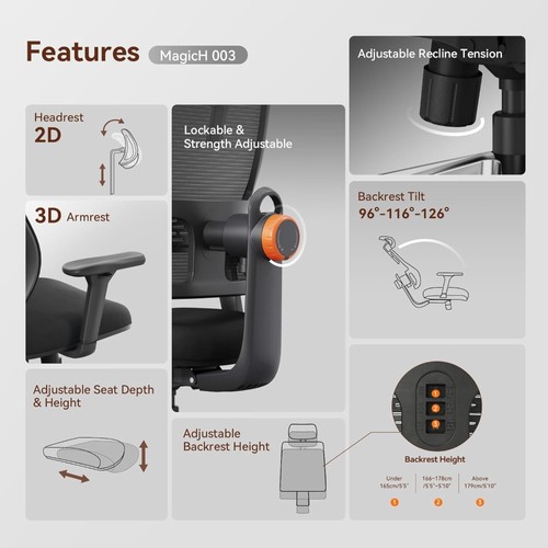 NEWTRAL MAGICH002 Ergonomischer Stuhl