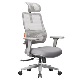 NEWTRAL MAGICH003 Ergonomic Office Chair, Auto-Following Backrest, Adaptive Lower Back Support, Adjustable Headrest Seat Depth, 3D Armrest Recliner, 3 Positions to Lock, Gray