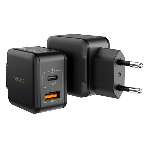MINIX P1 Mini 33W Adapter Universal-Ladegerät mit zwei Anschlüssen, 1 x USB-A, 1 x USB-C