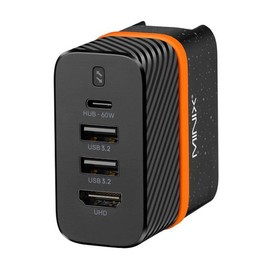 Minix P4K Wandladegerät-Hub Adapter, 2 x USB 3.2, 4K@30Hz UHD-Anschluss, PD60W Schnellladeanschluss, Typ-C
