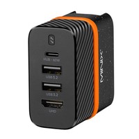 Cargador de pared Minix P4K con concentrador y adaptador de corriente, 2 puertos USB 3.2, puerto UHD 4K a 30 Hz, puerto tipo C de carga rápida PD60W