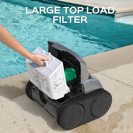 WYBOT C1 Cordless Robotic Pool Cleaner, 150min Runtime, Wall Climbing, Intelligent Route Planning, APP Control, for Pools up to 1,615 Sq.ft, Gray-green