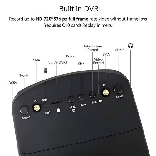 EV800D FPV-Brille mit DVR 5,8 GHz 40 Kanäle