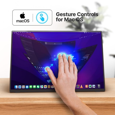 MINIX SF16T Portable Monitor, 16.5 inch 1920*1200 Touchscreen, 178º Viewing Angles, 2*Stereo Speakers