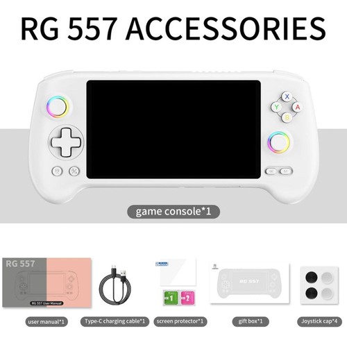 ANBERNIC RG557 Spielkonsole, 128 GB, TF-Karte, Weiß