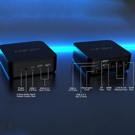 MINIX NGC NR660 Mini PC, AMD Ryzen 5 6600H 6 Cores Max 4.5GHz, 16GB RAM 512GB SSD, HDMI+DP+USB-C 4K@60Hz Triple Display, WiFi 6E Bluetooth 5.2, 3*USB 3.2 ,1*USB 2.0, 2*2.5G RJ45, 1*3.5mm Audio Jack, with VESA Mount