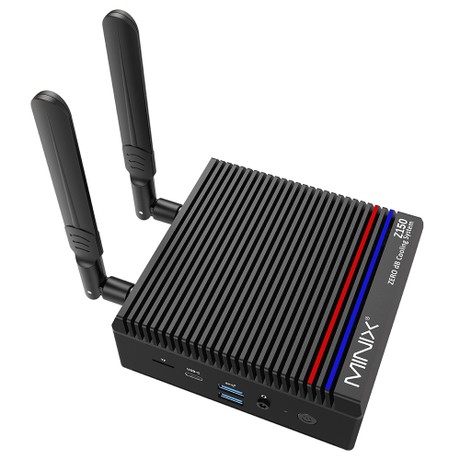 MINIX Z150-0dB Fanless Mini PC, Intel N150 4 Cores Max 3.6GHz, 16GB RAM 512GB SSD, 2*HDMI 4K@60Hz Dual Screen Display, WiFi 6 Bluetooth 5.2, 1*USB-C, 2*USB 3.2, 2*USB 2.0, 1*RJ45, 1*Audio Jack, 2*External WiFi Antennas