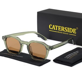 CATERSIDE K39330 Vintage Polarized Sunglasses Green Frame