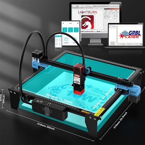 TWO TREES TTS-10 Pro 10 W Lasergravurschneider, 30000 mm/min Gravurgeschwindigkeit, 300 x 300 mm, APP-Verbindung, Fernbedienung