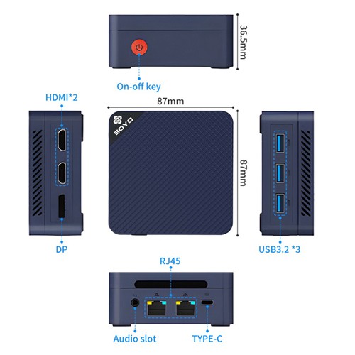 ミニPC SOYO M4 Pro N150 16GB 512GB SOYO Mini PC M4 PRO Mini Computer Inter N150 CPU 16GB DDR4