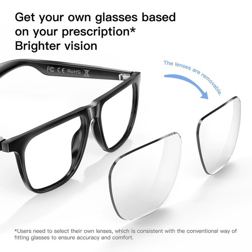 GS300 Smart Bluetooth AI Brille Audio Übersetzungsbrille - Schwarz