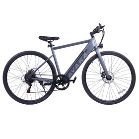 Sepeda Listrik AVAKA R1, Motor 250W, Baterai 36V 7.8Ah, Ban 700C, Kecepatan Maksimum 32km/jam, Jangkauan Maksimum 45km, Rem Cakram Mekanik, Shimano 7-kecepatan, Layar LCD Cerdas - Abu-abu