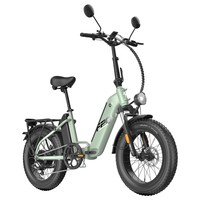 Fafrees FF20 Polar elektromos kerékpár, 500 W-os motor, 48 V-os 26,8 Ah-s dupla akkumulátor, 20 x 4 hüvelykes gumiabroncsok, 45 km/h maximális sebesség, 170 km-es hatótávolság, mechanikus tárcsafékek, első rugós villa, Shimano 7 sebességes - mentazöl