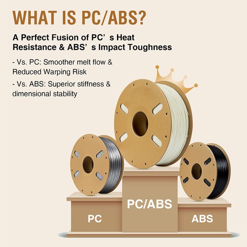 3 kg ERYONE-legeringsmaterial PC/ABS-filament - Vit