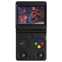 ANBERNIC RG34XXSP Flip játékkonzol, 64 GB + 256 GB TF kártya több mint 14000 játékkal, 3,4 hüvelykes 720*480 IPS képernyő, több mint 30 emulátor, 6 óra játékidő, 5G WiFi, multimédiás alkalmazások - fekete