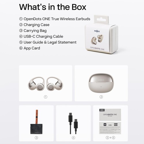Shokz OpenDots ONE グレー Shokz OpenDots ONE Open Ear True Wireless Earbuds Gray E310