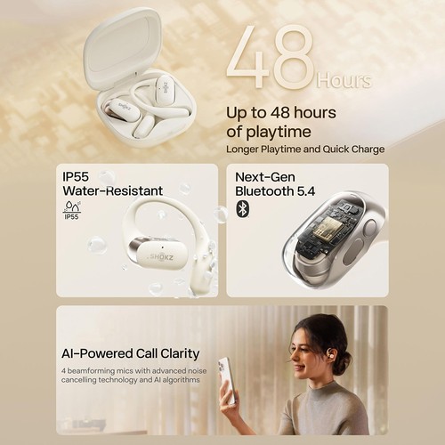 SHOKZ OpenFit 2 Open-ear Earbuds White