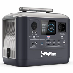 BigBlue CellPowa 1000 Portable Power Station, 1075Wh 1000W Solar Generator, LiFePO4 3500+ Cycle, 0-80% in 1.5Hrs, 4*AC, 2*DC, 2*USB-A, 4*USB-C, 1*Car Port