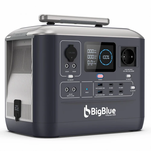 BigBlue CellPowa 1000 Portable Power Station, 1075Wh 1000W Solar Generator, LiFePO4 3500+ Cycle, 0-80% in 1.5Hrs, 4*AC, 2*DC, 2*USB-A, 4*USB-C, 1*Car Port