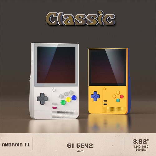 Retroid Pocket Classic Android 14 Spielkonsole Retro Grau 6GB 128GB