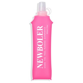 NEWBOLER BOT200 Collapsible Soft Water Bottle 500ml Pink
