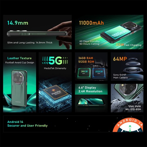 OUKITEL WP39 PRO 512GB SIMフリー Amazon.com: OUKITEL WP39 PRO Rugged Phone 5G Unlocked 2025