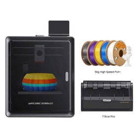 Anycubic Kobra S1 Combo 3D Drucker + 5kg High Speed PLA+ Filament - 1kg Elfenbeinweiß + 1kg Grau + 1kg Gelb + 1kg Blau + 1kg Lila