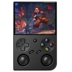 ANBERNIC RG35XX Pro Game Console, 64GB TF Card with 4000+ Games, 3.5 inch IPS Screen, 30+ Emulators, Multimedia App, 7 Hours of Playtime, Dual Joysticks - Black