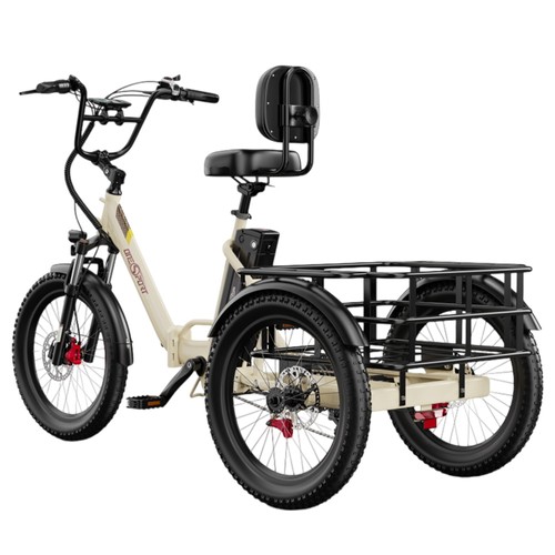 ONESPORT OT30 Pro Elektrisk Trehjuling 500W 48V 18Ah Beige