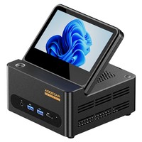 AOOSTAR G-FLIP Mini PC, 5 inch 1920*1080 60Hz Screen, AMD Ryzen Al 9 HX 370 12 Core Max 5.1GHz, 32GB DDR5 RAM 1TB SSD, 2*USB4+HDMI 4K 240Hz Triple Display, WiFi 7, 2*2.5G RJ45, 2*USB3.2, 2*USB2.0, 1*OCuLink, 1*Audio, Fingerprint Unlocking - EU Plug
