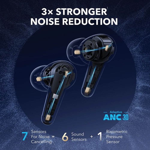 Anker Soundcore Liberty 4 Pro ANC-Ohrhörer TWS-Kopfhörer, Adaptives ANC 3.0, Hi-Res-Audio, Schnellladung, IPX5-Wasserdicht – Schwarz