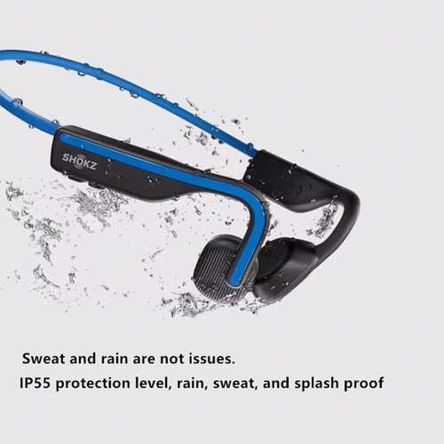 SHOKZ OpenMove Open-Ear-Kopfhörer, Knochenleitungs-Bluetooth-Sportkopfhörer, IP55 wasserfest – Blau