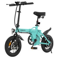ESKUTE F100 Folding Electric Bike, 250W Motor, 36V 9Ah Battery, 14 inch Tires, 25km/h Max Speed, 55km Range, Mechanical Disc Brakes, LCD Display - Blue