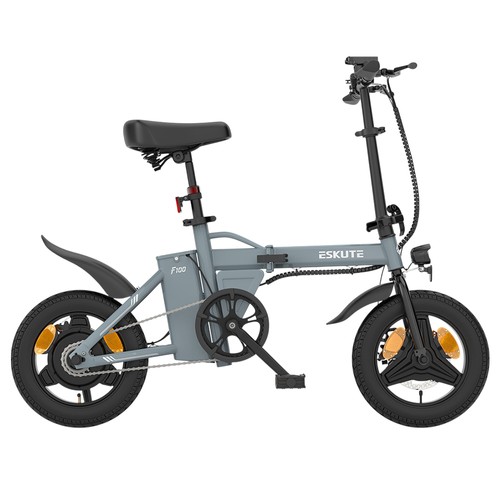 ESKUTE F100 Faltbares Elektrofahrrad, 250 W, 36 V, 9 Ah, Grau