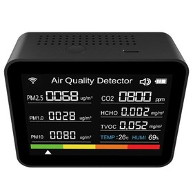 2C08 13 in 1 Tuya WIFI Air Quality Monitor Black