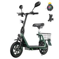TWOFISH M5 PRO-E EGK minősítésű elektromos roller üléssel és hátsó kosárral, 500 W-os motorral, 48 V-os 13 Ah-s akkumulátorral, 12 colos gumiabroncsokkal, 40 km/h maximális sebességgel, 30 km-es hatótávolsággal, dupla tárcsafékekkel, első és hátsó le